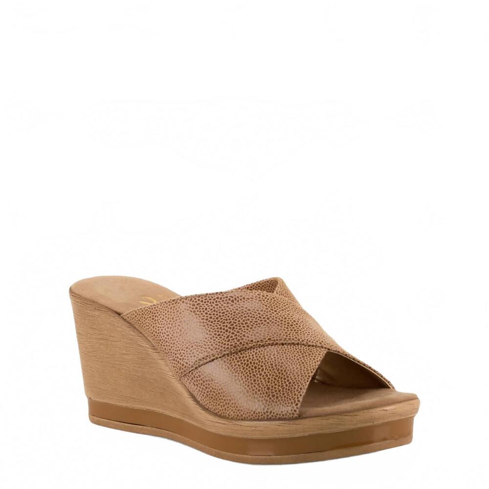 NEW ONEX women's dianne slide wedge in beige